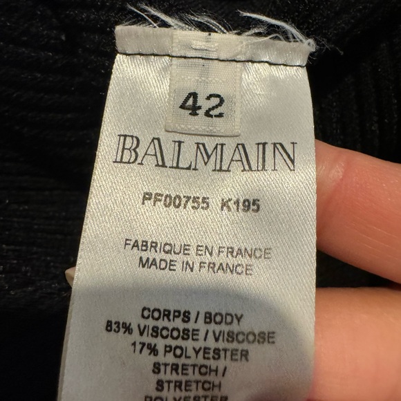 Balmain 3-button black short sleeve knit top - size 42 - Picture 7 of 8